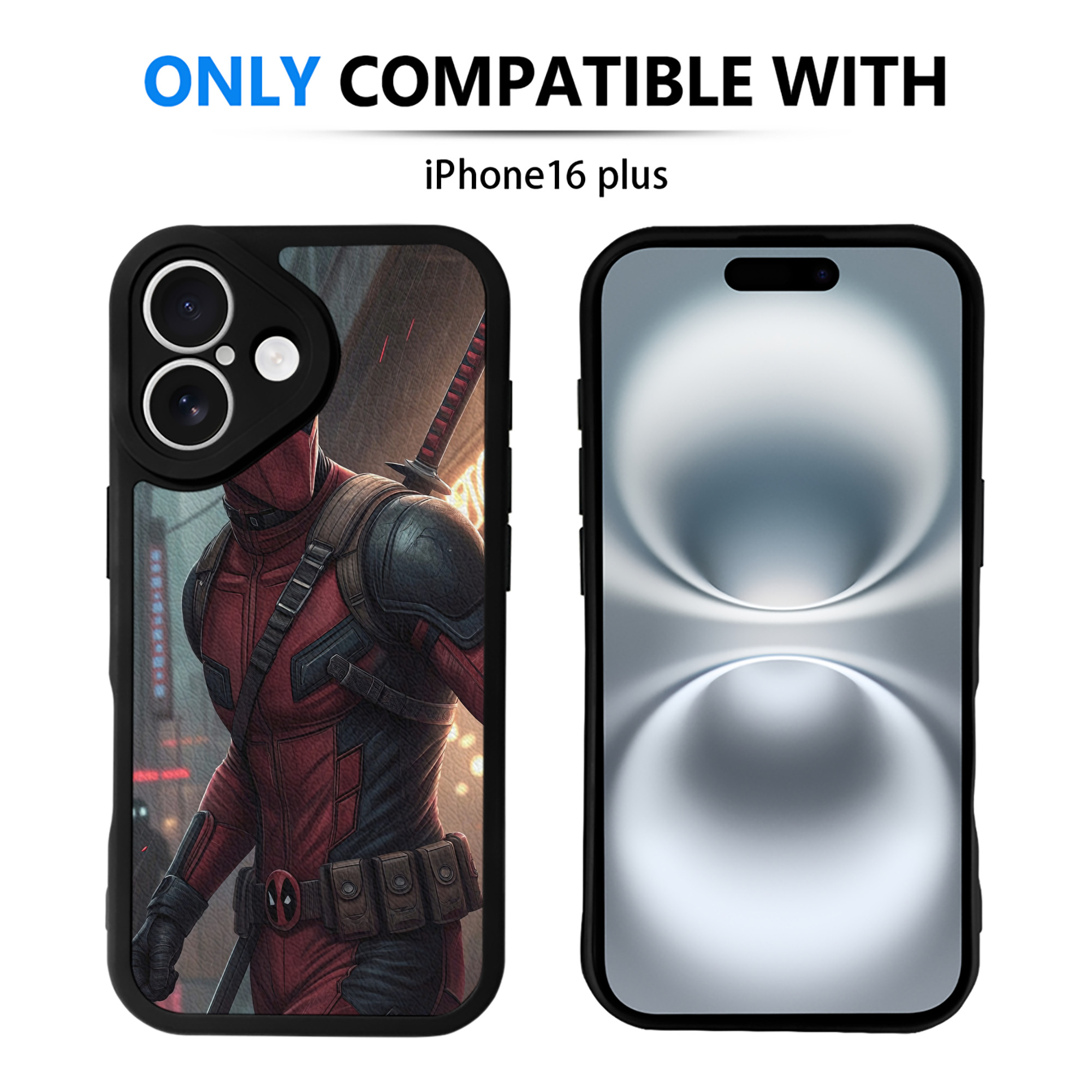 （画像用） Deadpool デッドプール 【iPhone 16シリーズ対応】シリコンスマホケース（レザー調） 材質：シリコン